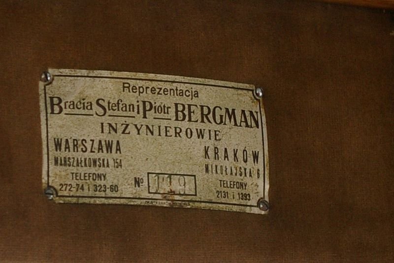 Dealer plate on the 1929 Rugby bus, Krakow