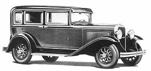 Period factory illustration of the 1930 Durant 610 Standard Sedan