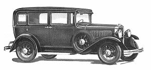 Period factory illustration of the 1931 Durant 612 Tourist Sedan