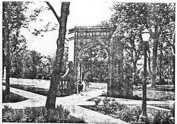 The Durant Park arch as pictured in the Lansing Motorist, November 1928