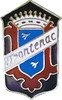 Frontenac radiator badge used on the 1932 Frontenac 6-85, with the name on a white banner