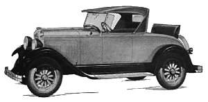 Factory illustration of a 1929 Durant 40 Roadster