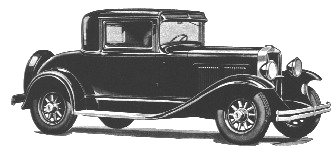 Factory illustration of a 1930 Durant 407 Standard Coupe
