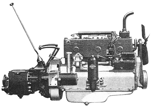 Continental 15L engine and transmission from a 1929 Durant 66, right side